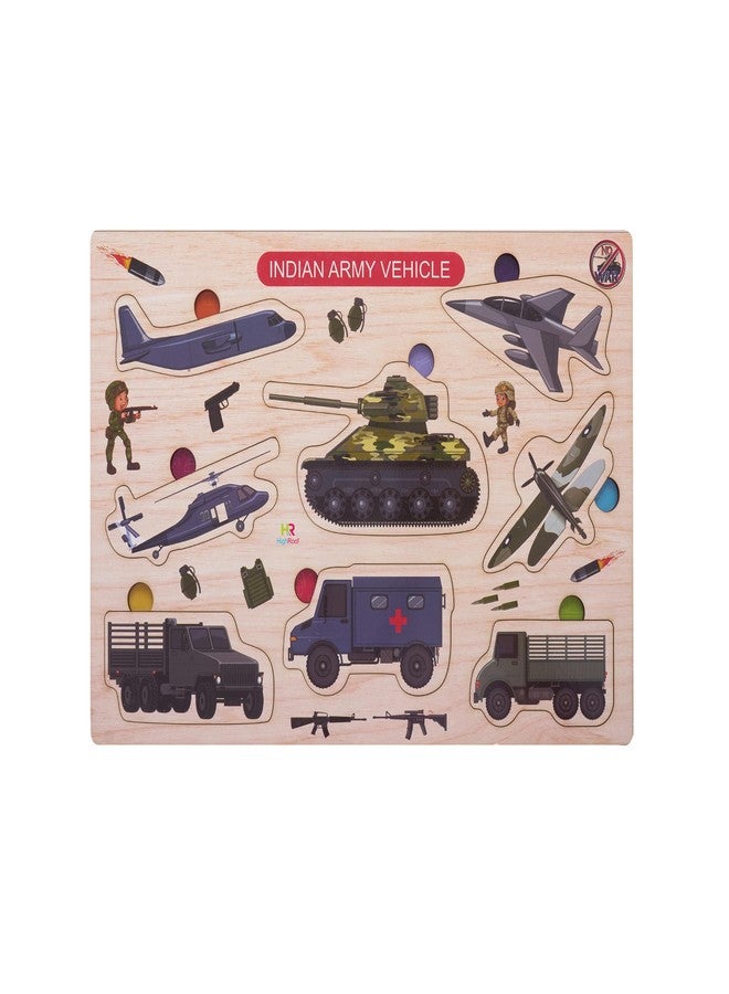 HighRoof Army Vehicles Puzzle for Kids - Engaging Military Toy Set with Soldiers, Perfect for Imaginative Play Wooden Puzzle Toys - Image 1